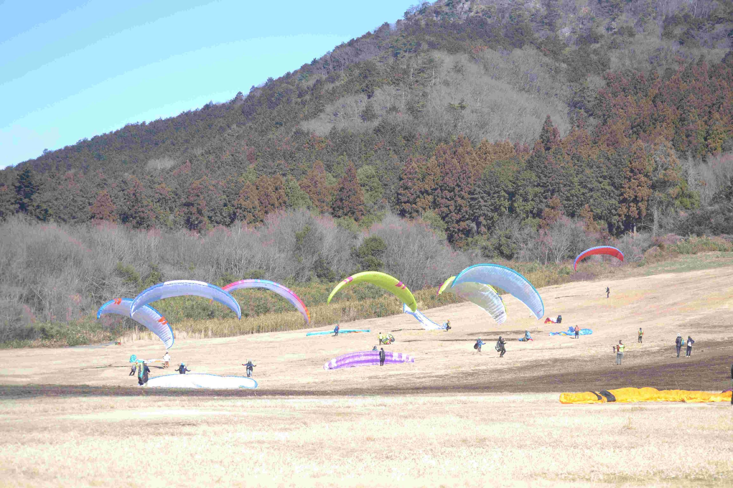 講習斜面でライズアップ